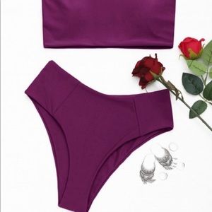 High cut bandeau bathing suit